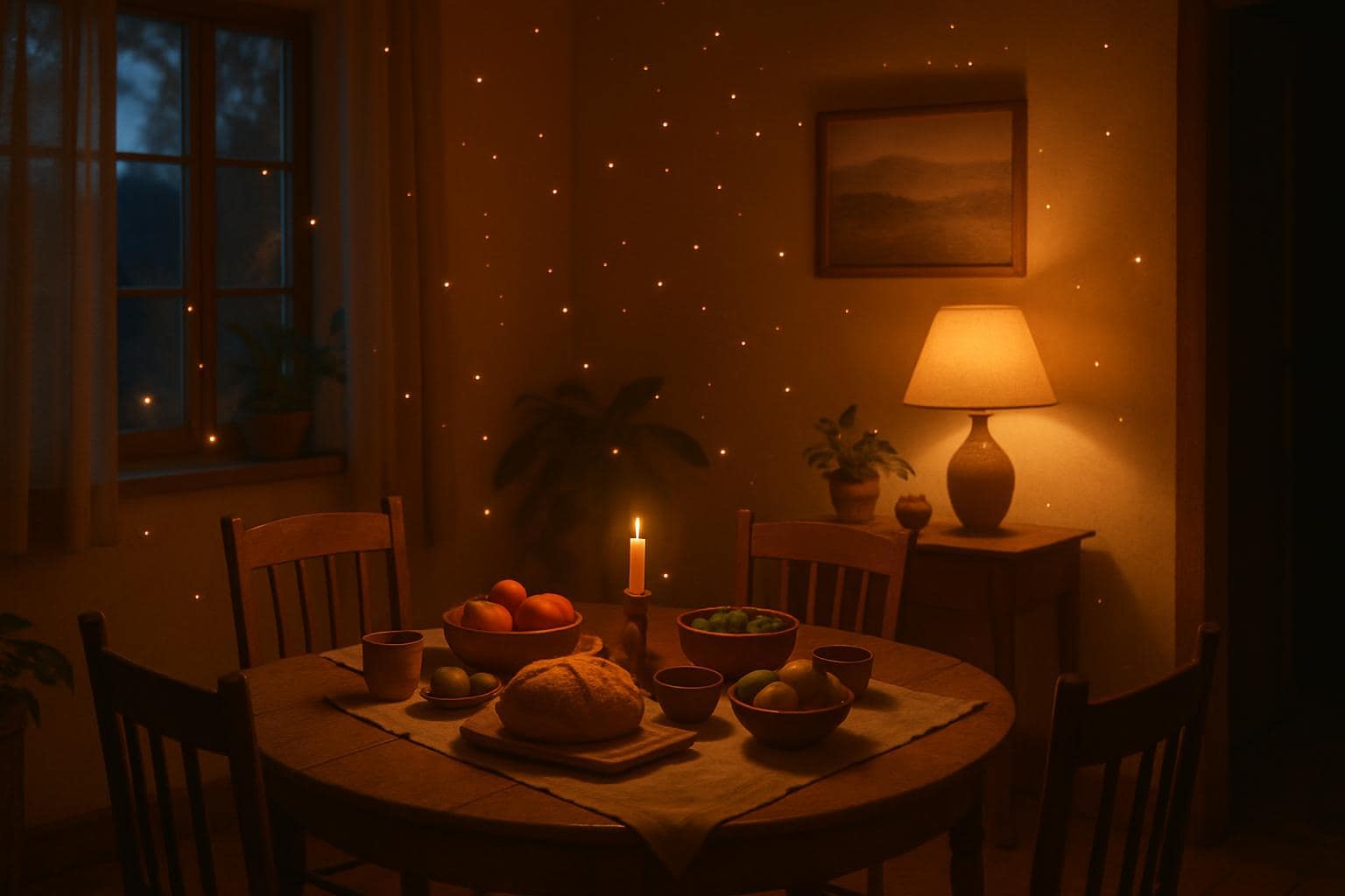 A warm, glowing home interior symbolizing stability and abundance