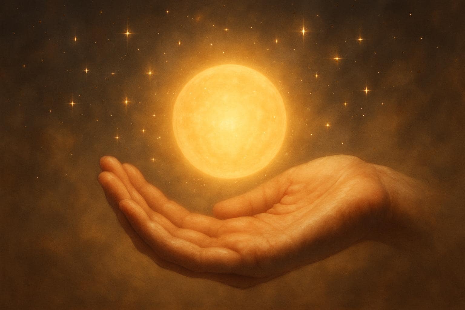 Hands cupping a glowing light symbolizing abundance and career reward connected to angel number 789