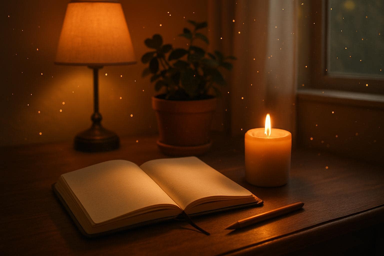 Warm candlelit journal scene symbolizing reflection and spiritual insight