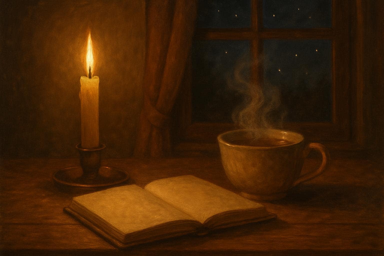 A candle and journal on a table symbolizing quiet reflection and healing after heartbreak