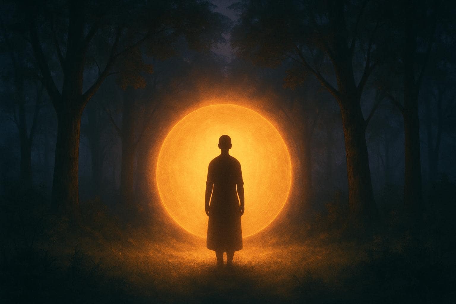 Silhouette bathed in radiant light representing the Master Teacher energy of Life Path 33